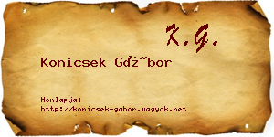 Konicsek Gábor névjegykártya